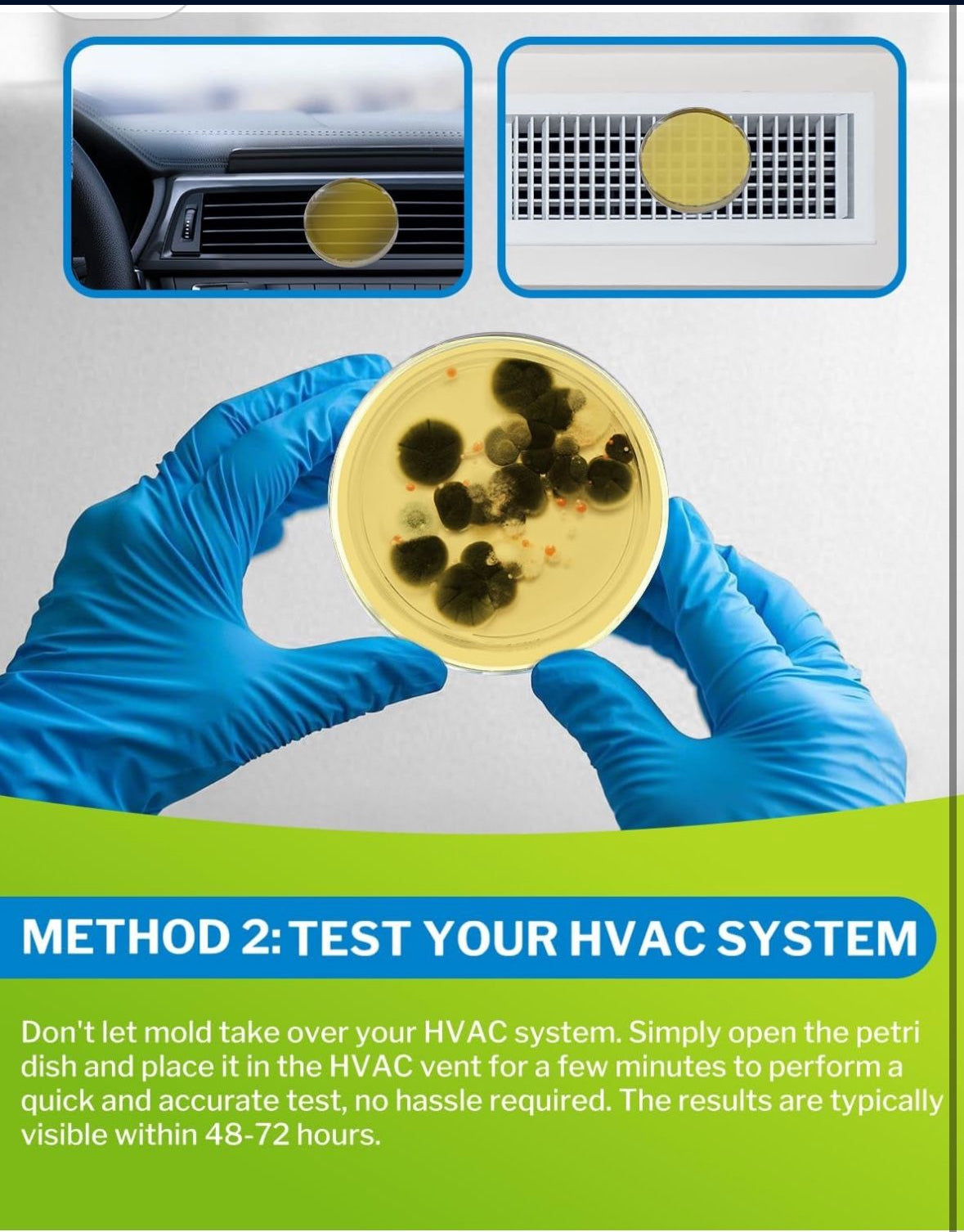 Mold Test Kit for Home - DIY Mold Test Kit for Indoor Air and Household Surface Detection, Includes Detailed Mold Identification Guide and Free Lab