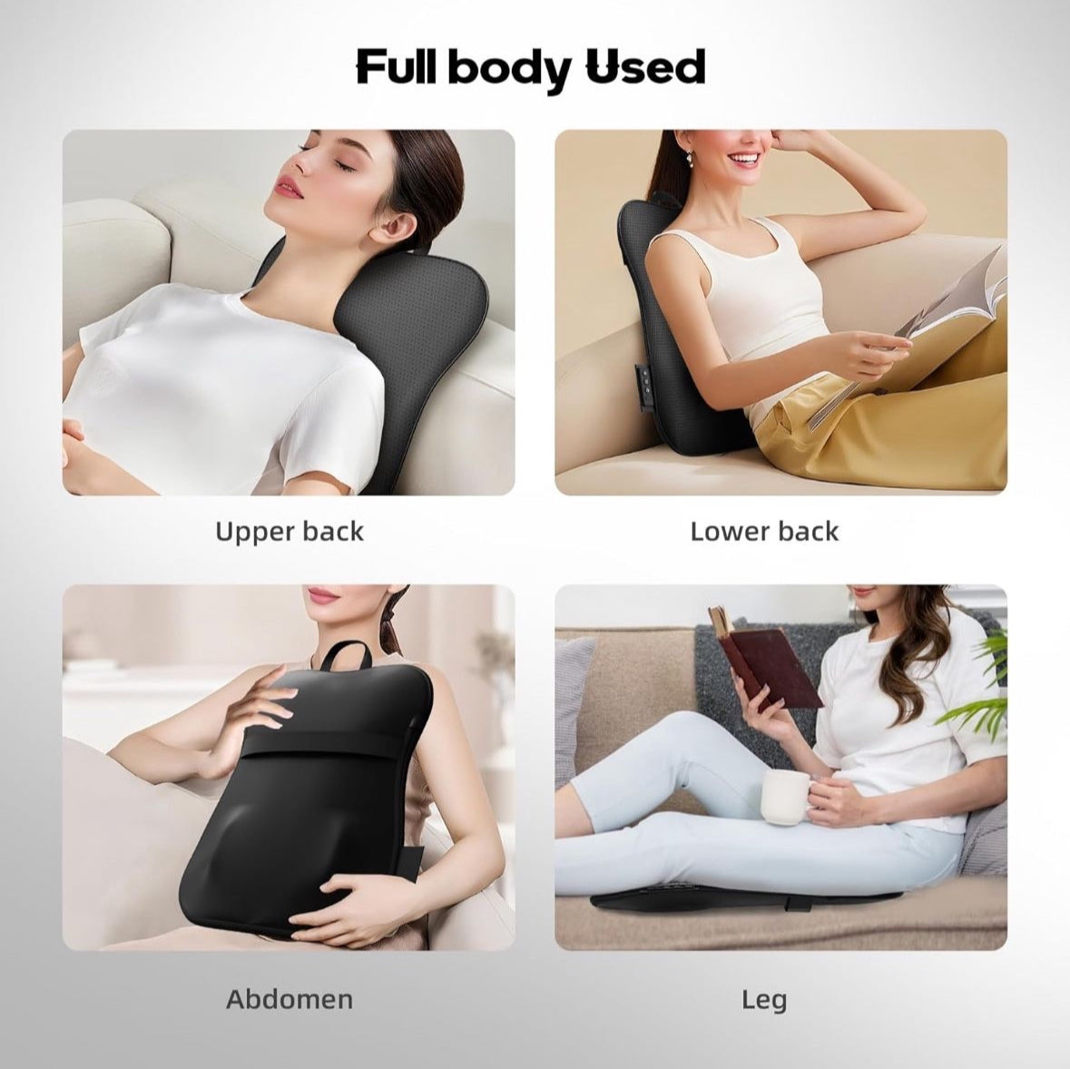 Walking Full Back Massager with Heat,Rechargeable Cordless Back Massager for Pain Relief Deep Tissue,4D Kneading Massage