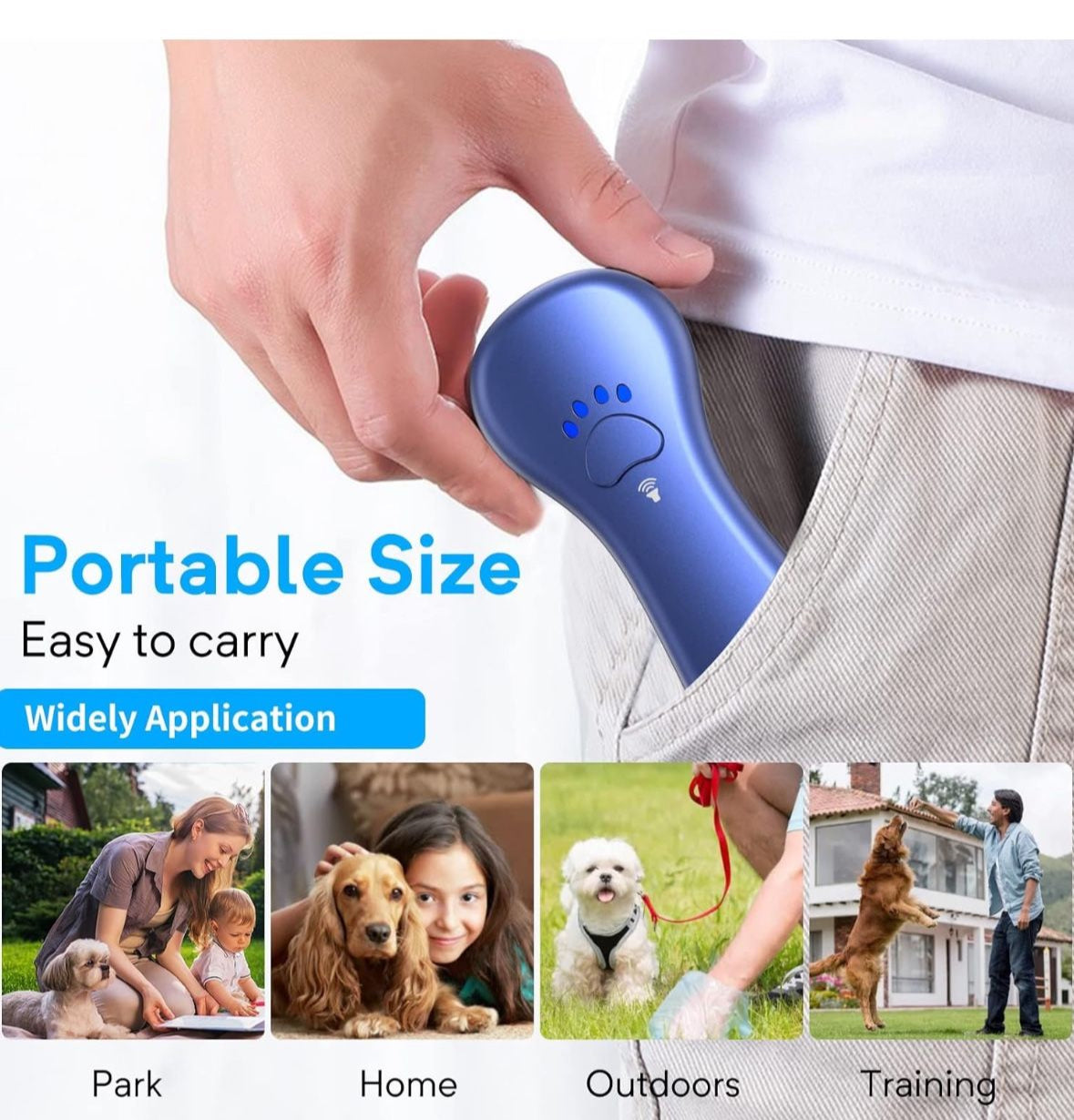 New Anti Barking Device,Dog Barking Control Devices,Rechargeable Ultrasonic Dog Bark Deterrent up to 16.4 Ft Effective Control Range Safe for Human & Dogs Portable Indoor & Outdoor