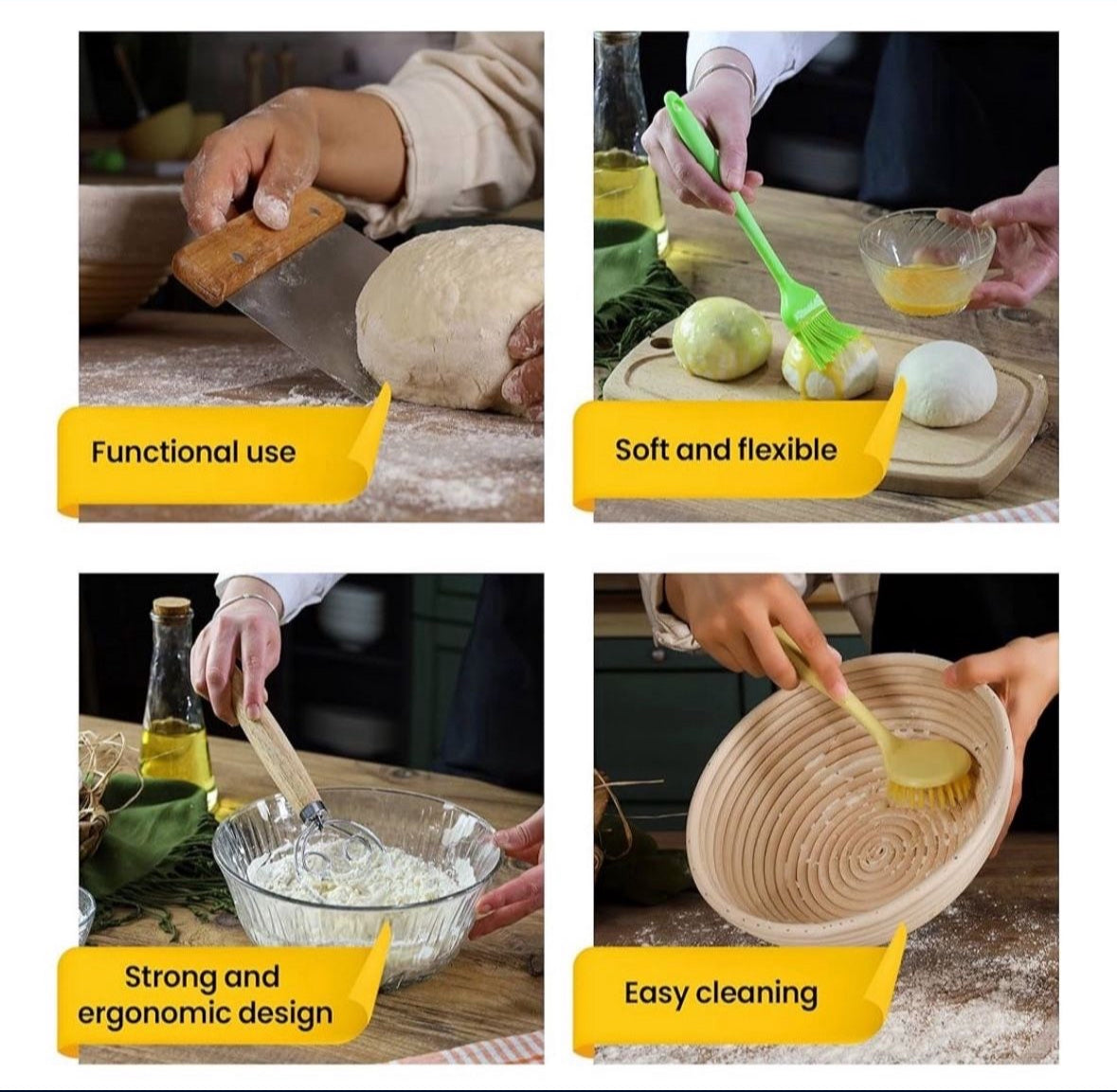 9" Round Bread Proofing Basket - Sourdough Baking Supplies - Banneton Basket for Starter Kit