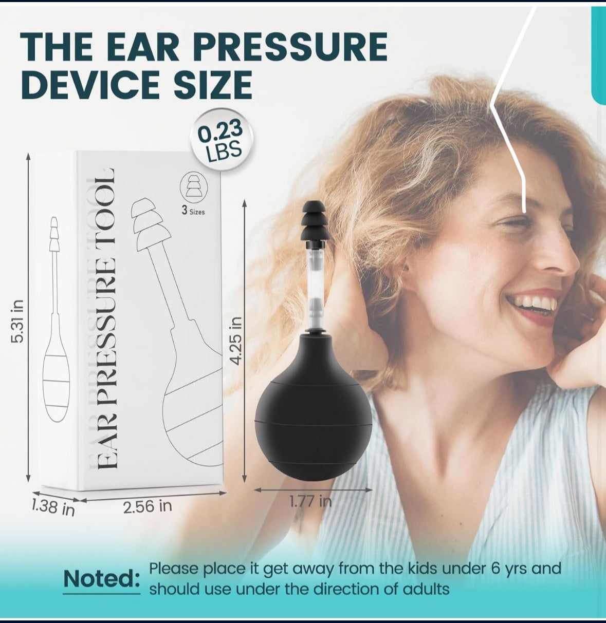 Ear Pressure Relief Device, Migraine and Headache Relief Products, Naturally Reduce Tension, Pressure & Pulsating Symptoms Through Inner Ear Pressure