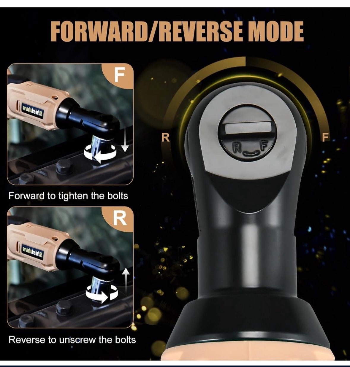 SHIELDPRO 20V Electric Ratchet Wrench Set, Cordless Ratchet, Power Torque Ratchets with LED Light