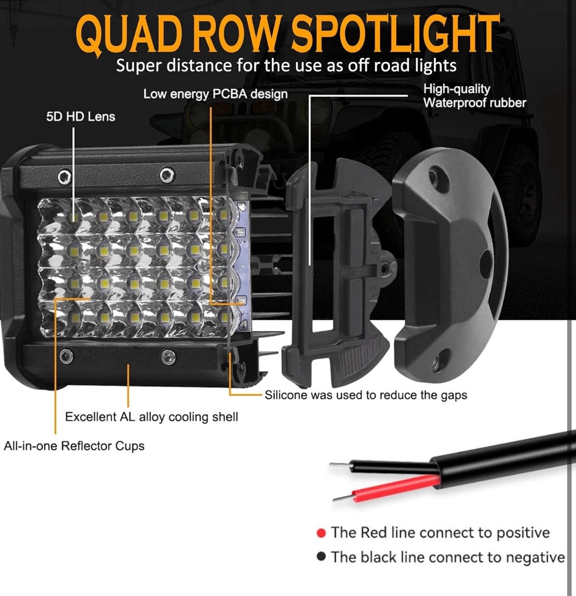 High-performance waterproof LED lights (2pack) for trucks, ATVs, UTVs, golf carts, snowplows, harvesters, grain drills, and boats. Operates on 12V or 24V. Output of 12000LM.