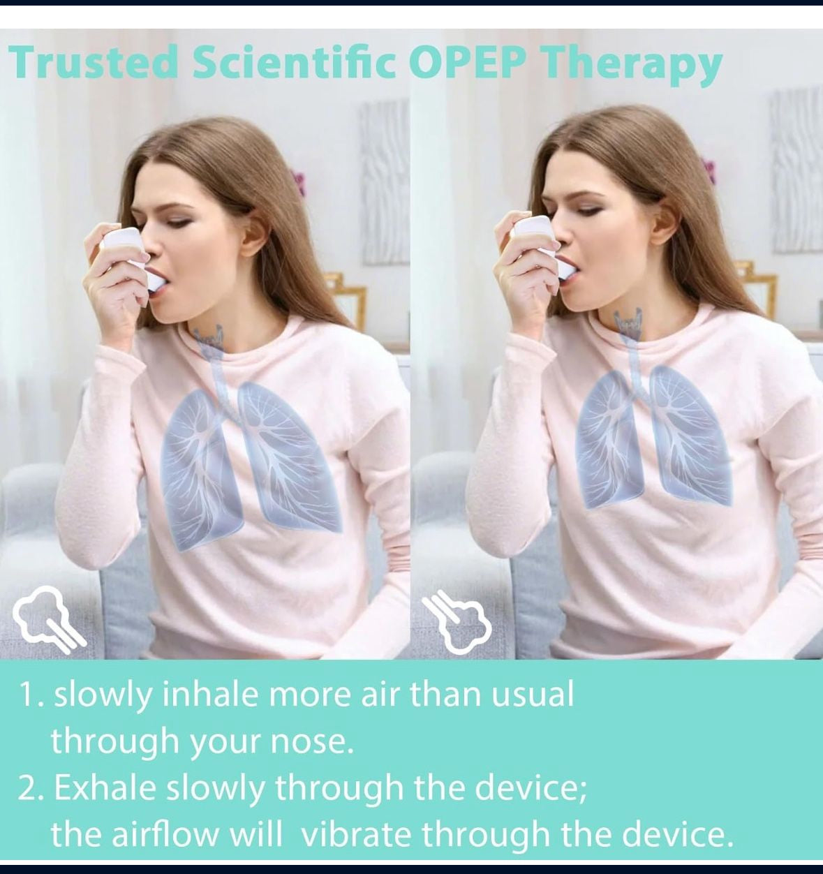 Lung Exerciser Device, Breathing Exercise Device for Lungs, Mucus Clearance and Lung Expansion Device, Portable Expiratory Breathing Exerciser for Muc