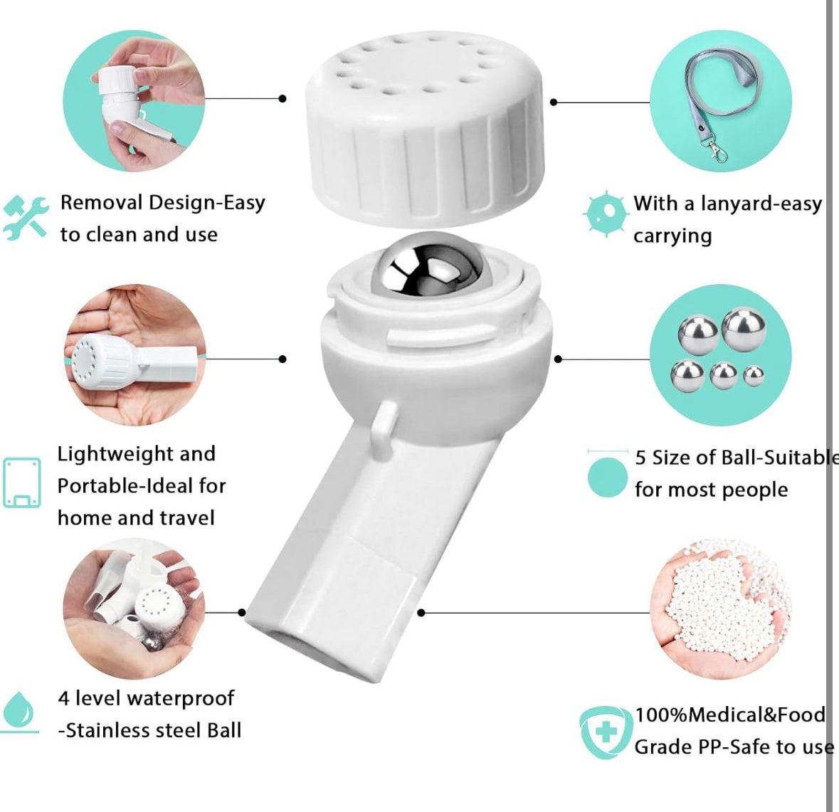 Lung Exerciser Device, Breathing Exercise Device for Lungs, Mucus Clearance and Lung Expansion Device, Portable Expiratory Breathing Exerciser for Muc