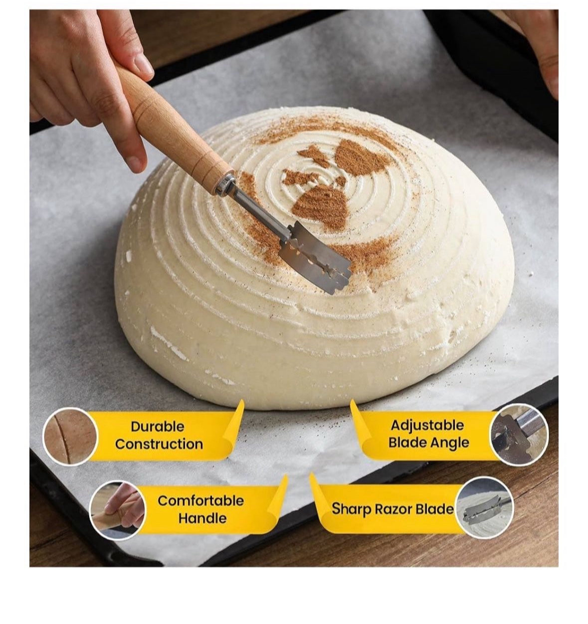 9" Round Bread Proofing Basket - Sourdough Baking Supplies - Banneton Basket for Starter Kit