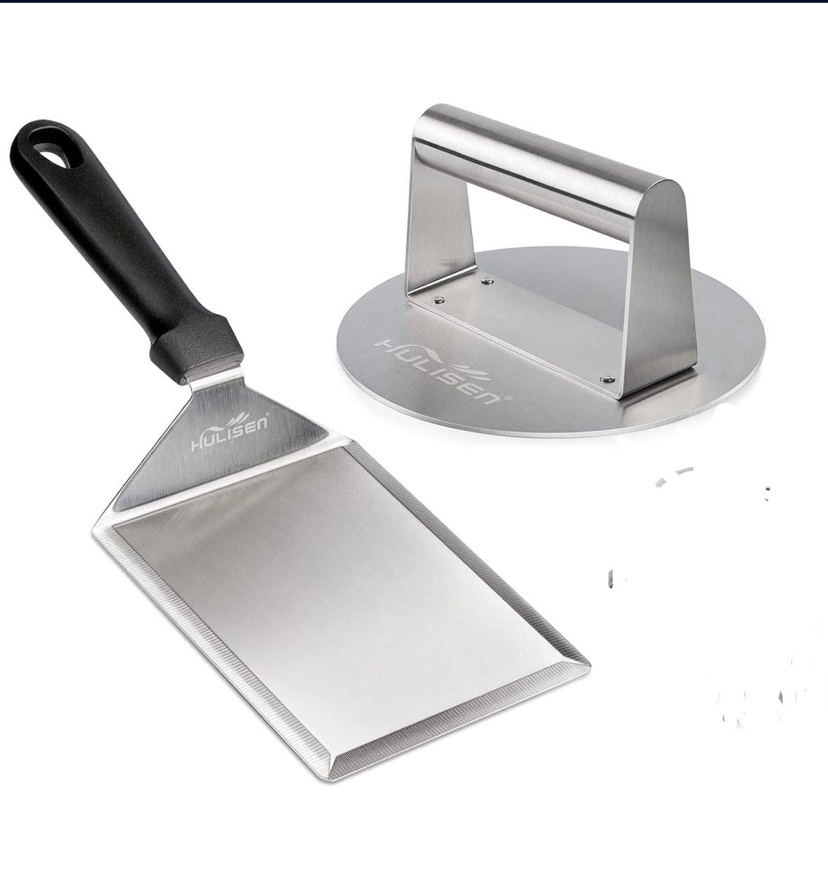 Smashed Burger Kit, Stainless Steel Burger Press, Grill Spatula and Spice Dredge Shaker - Burger Smasher Griddle Accessories Kit for Flat Top Griddle