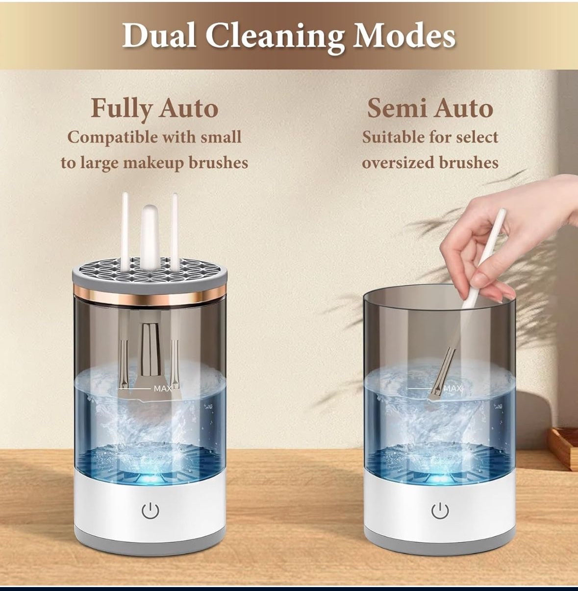 Electric Makeup Brush Cleaner - Efficient Electric Makeup Brush Cleaner Machine for Thorough Brush Cleaning, Ideal for Makeup Artists & Enthusiasts