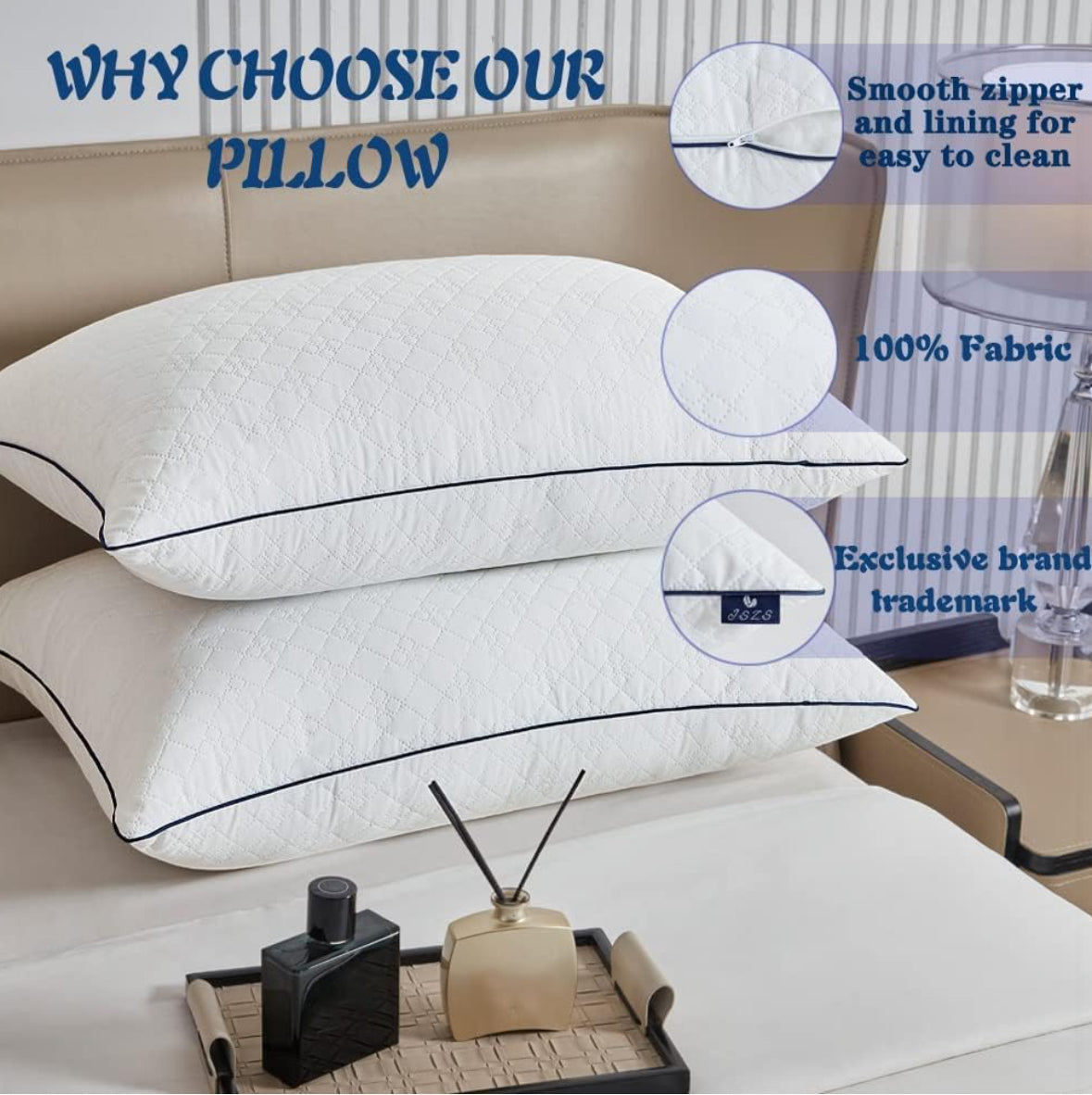 Bed Pillows for Sleeping Queen Size 2 Packs