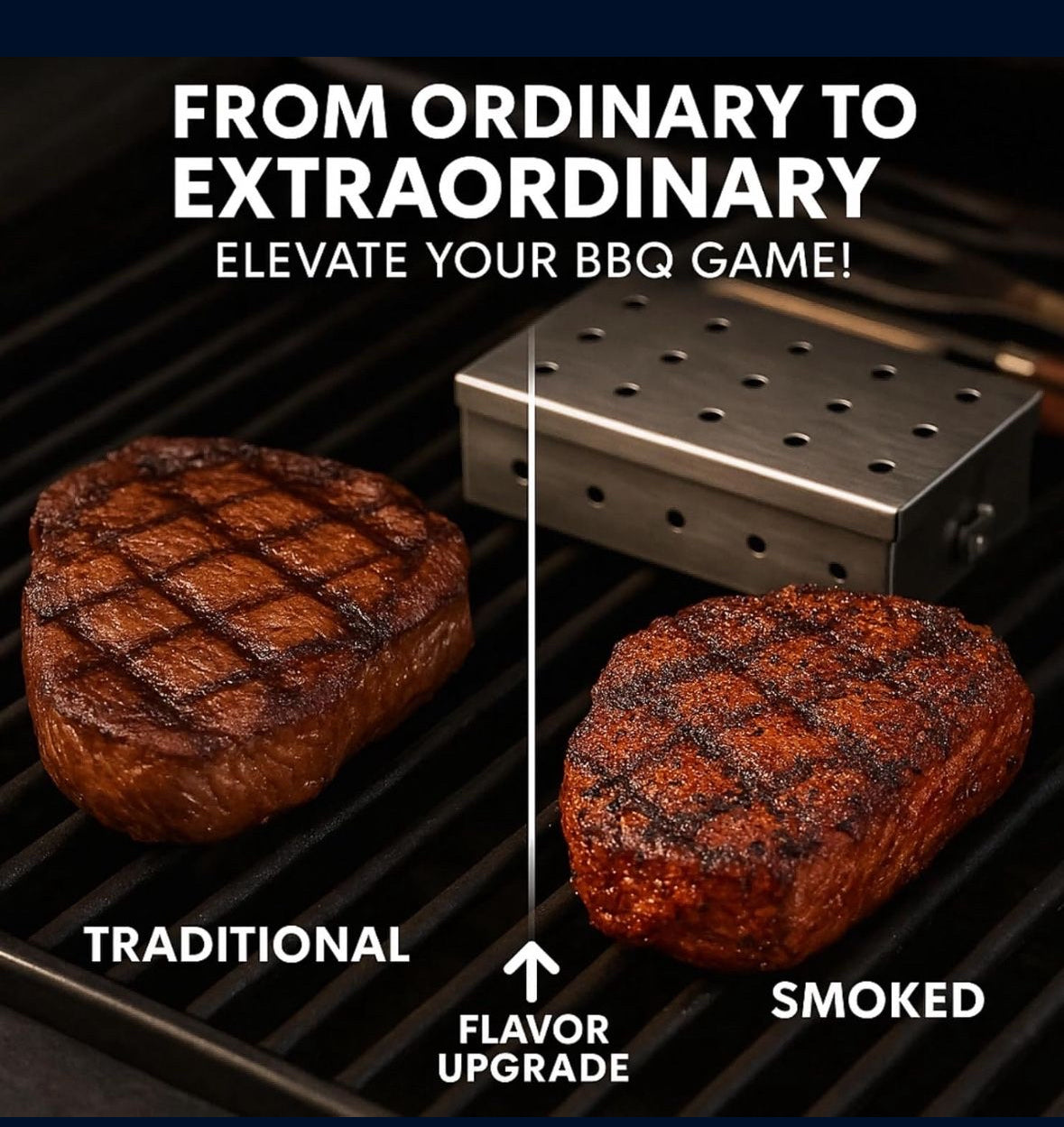 Enhance BBQ Flavor with Stainless Steel Wood Pellet Smoker Box on Any Grill.