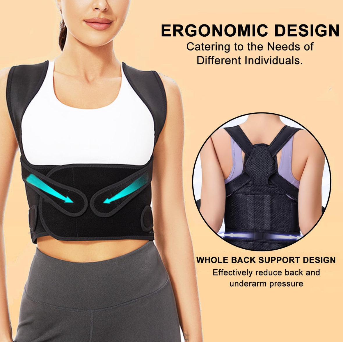 Correct your posture with this adjustable brace for both men and women. It reduces back pain and corrects hunchbacks, scoliosis, and thoracic spine issues.