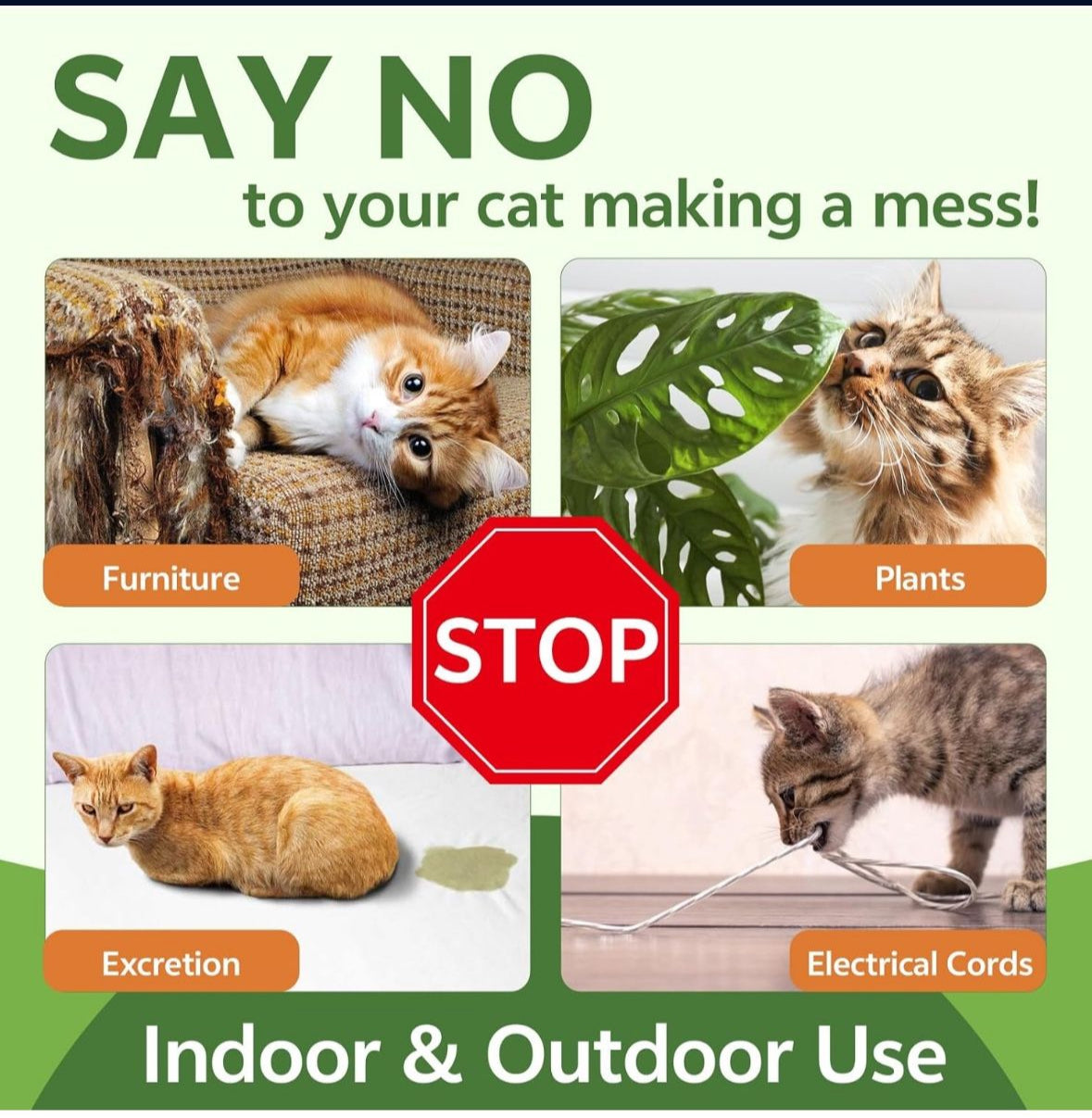 Natural Cat Deterrent Spray, 200ML Kitten Cat Repellent Spray Anti-Scratch for Furniture, Sofas, Curtains, Plants, Non-Toxic, Non-Alcohol Behavior Training