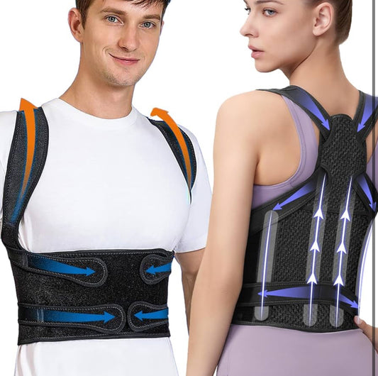 Correct your posture with this adjustable brace for both men and women. It reduces back pain and corrects hunchbacks, scoliosis, and thoracic spine issues.