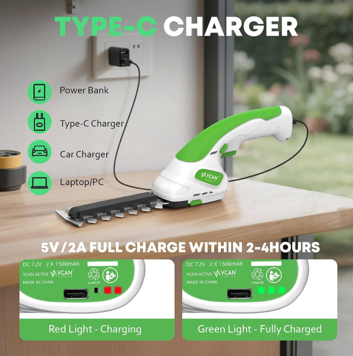 2-in-1 Hedge Trimmer Cordless & Grass Shear