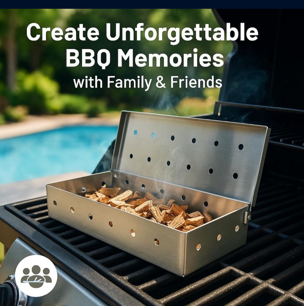 Enhance BBQ Flavor with Stainless Steel Wood Pellet Smoker Box on Any Grill.