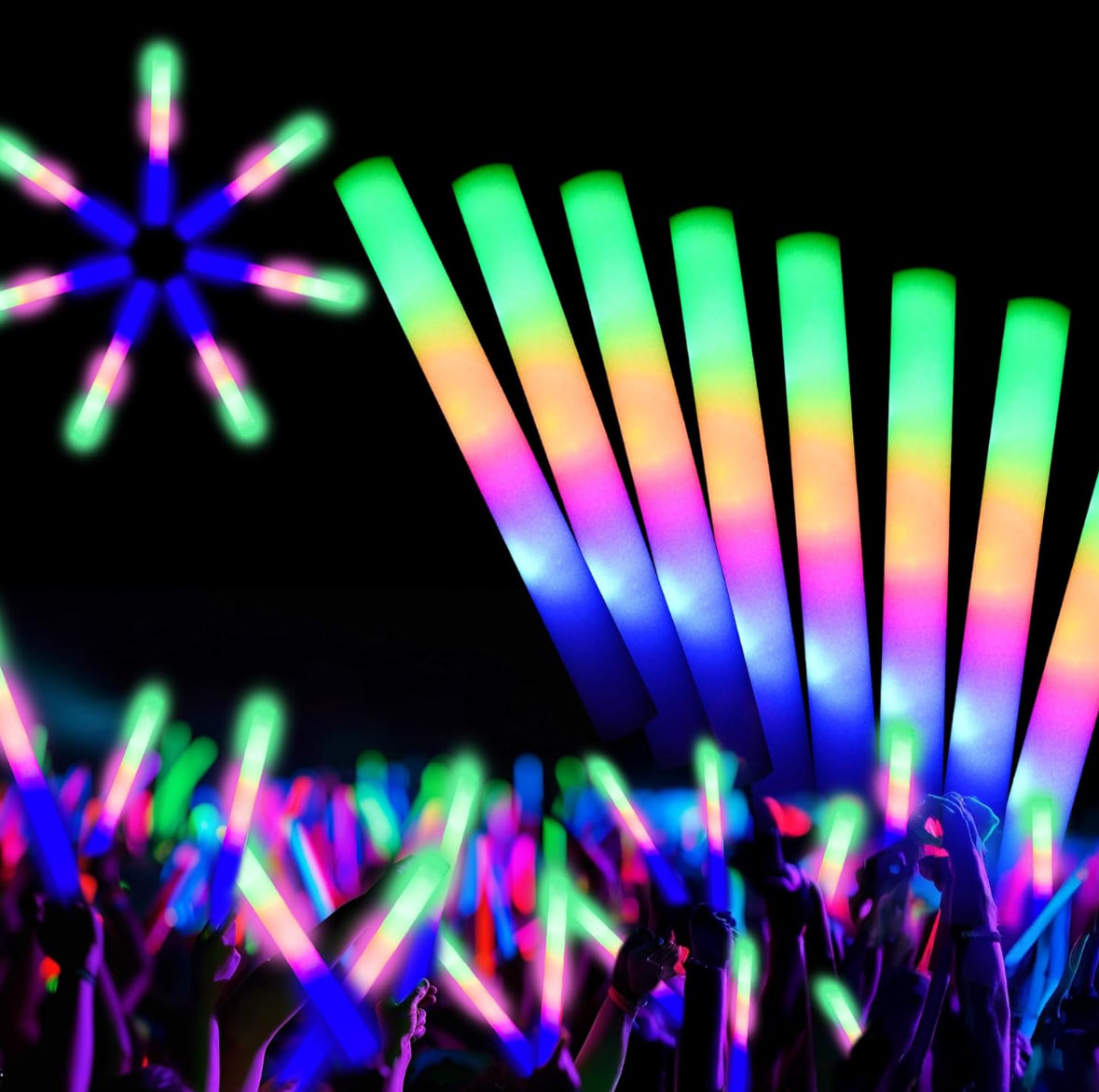 12 PCS Foam Glow Sticks