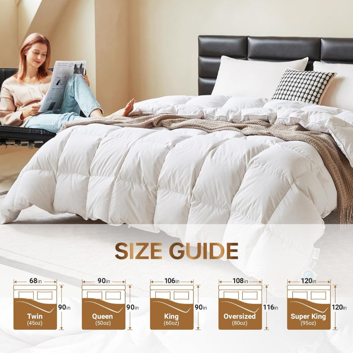 White Goose Down Comforter Queen