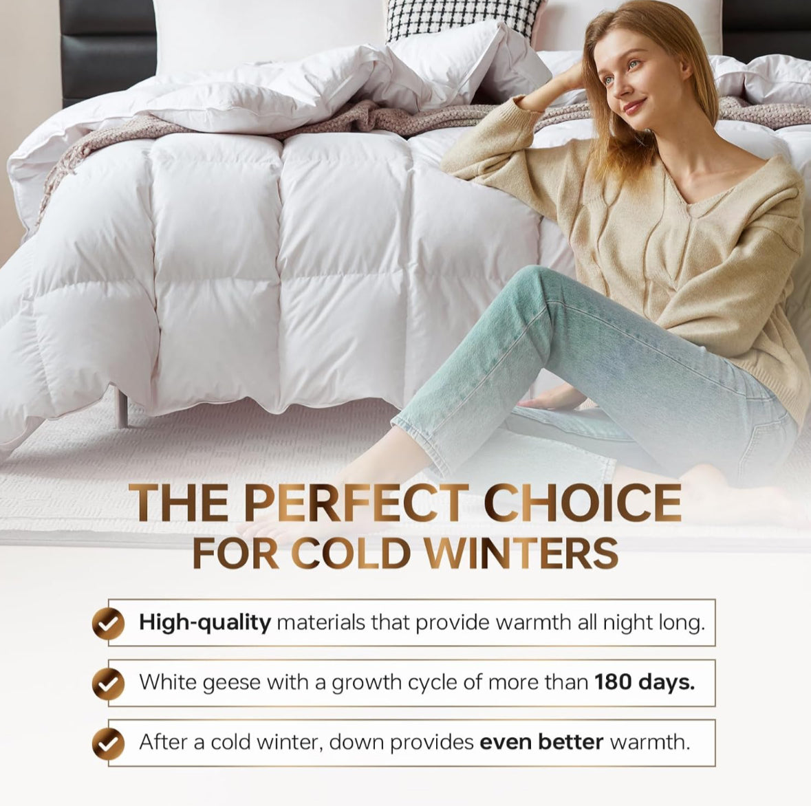 White Goose Down Comforter Queen
