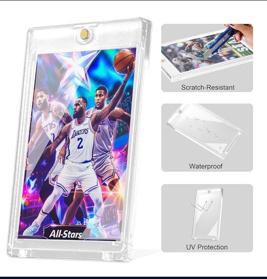 50ct Magnetic Card Holder with U-V Protection, Hard Plastic Protectors for Trading, Baseball, Game, and Sports Cards