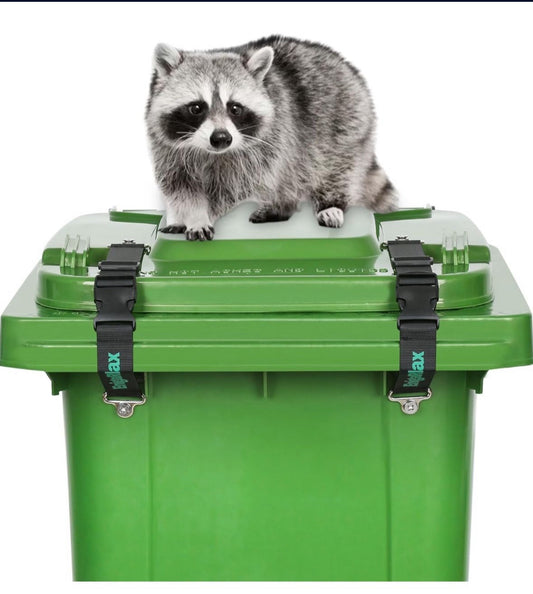 Prevent animal access to outdoor trash with our 2-pack trash can locks. Durable, easy to install strap lid locks.